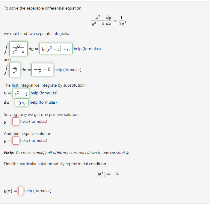 Solved To solve the separable differential equation