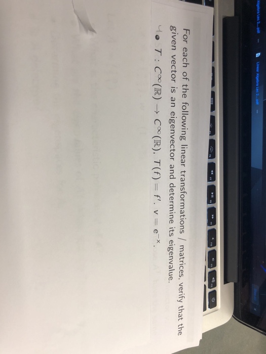 Solved For Each Of The Following Linear Transformations / | Chegg.com