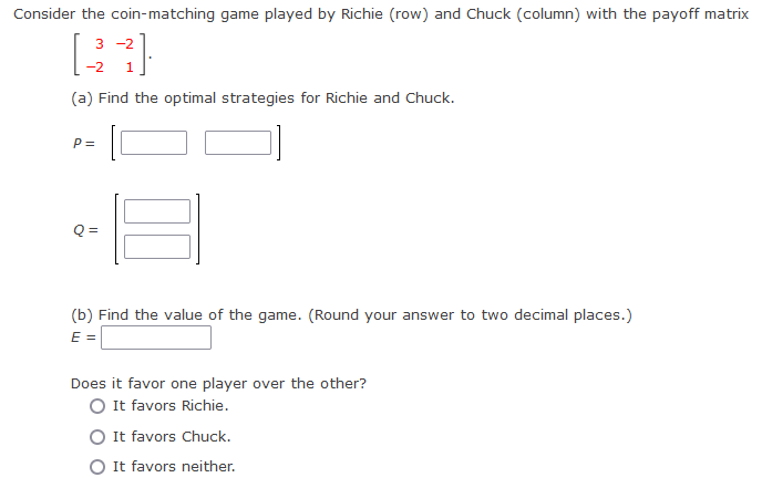 Solved Consider the coin-matching game played by Richie | Chegg.com