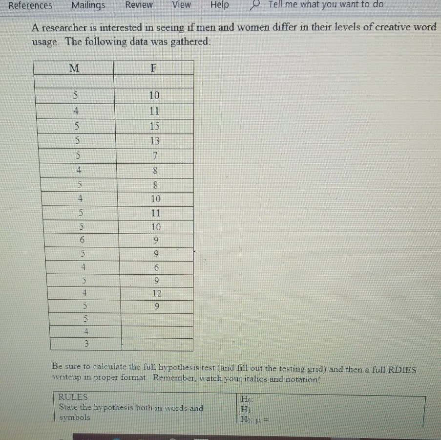 The Be Sure A Full Hypothesis Solved: Calculate Test ... (a To