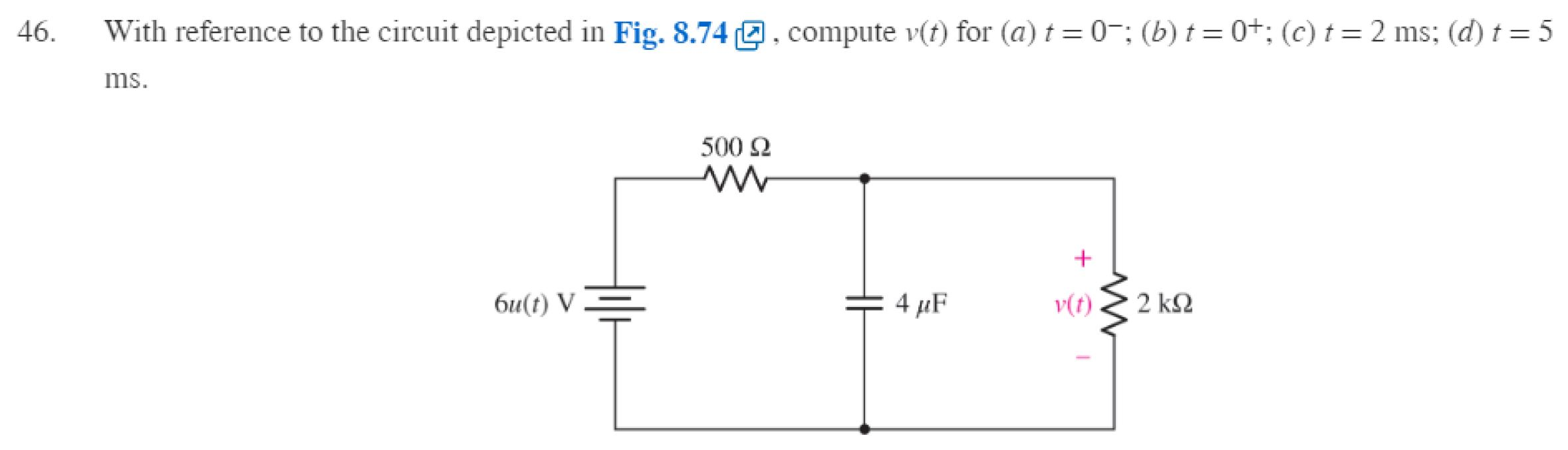 Solved 46 With Reference To The Circuit Depicted In Fig Chegg Com