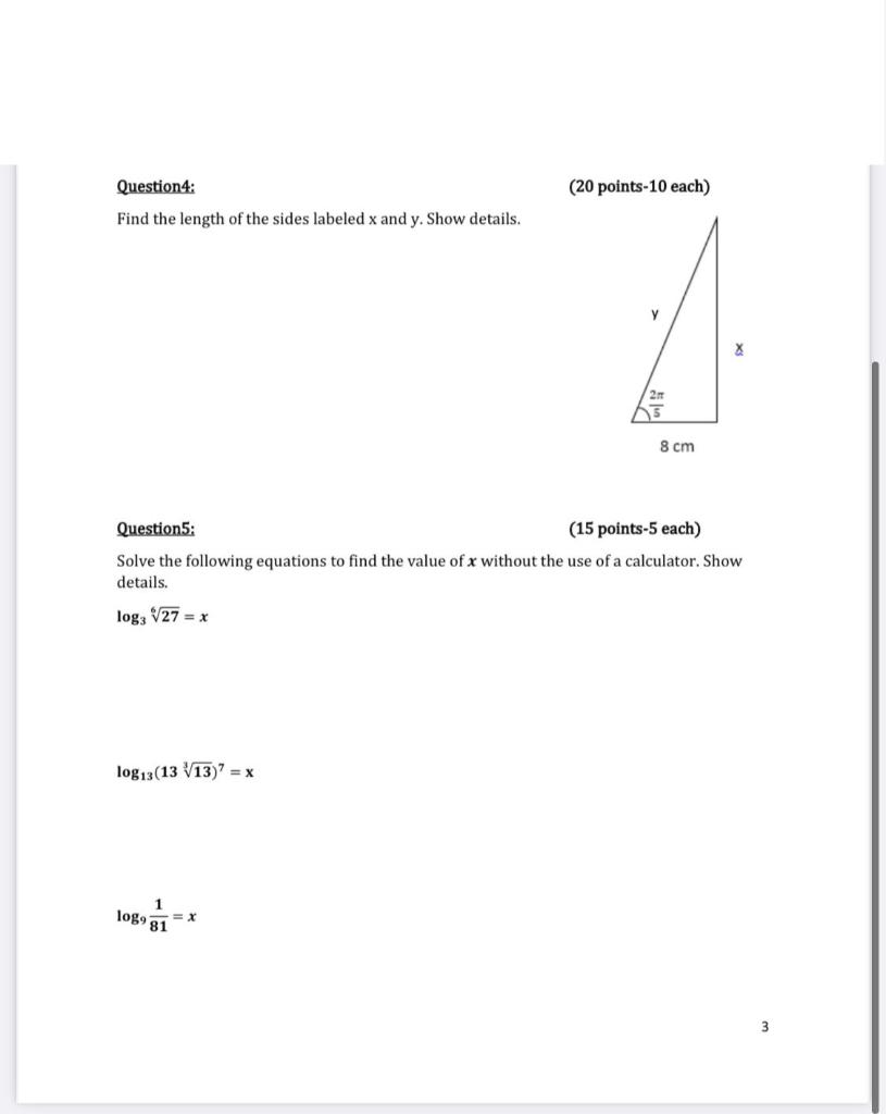 Solved Question3: (40 points 10 each) 57 4 117 6' 3' 6 and | Chegg.com