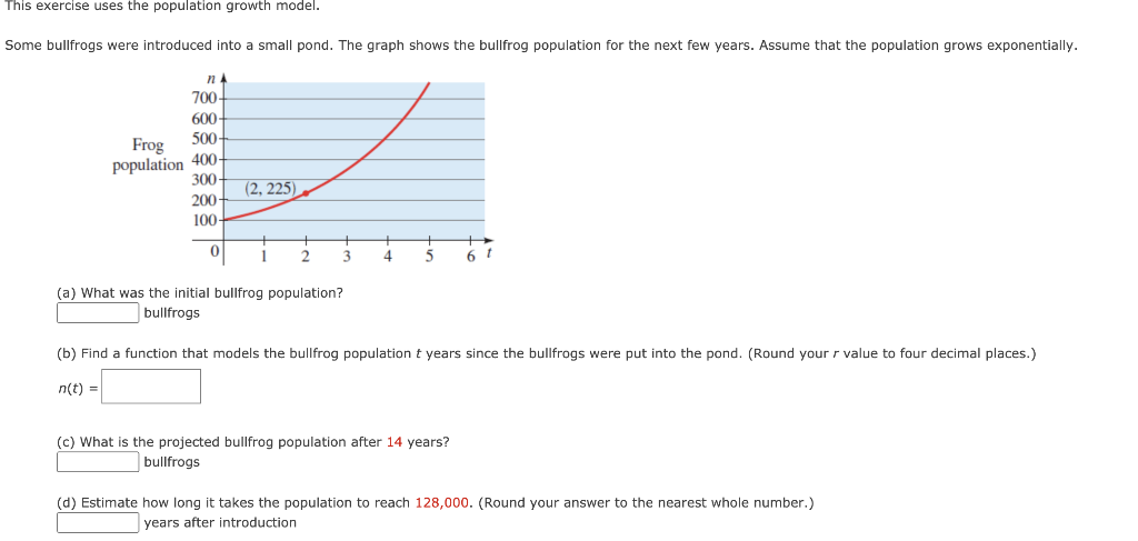 Solved This exercise uses the population growth model. Some | Chegg.com