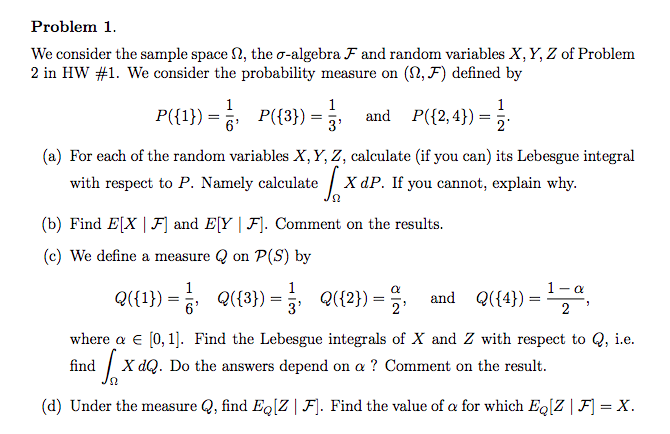 Problem 1 We Consider The Sample Space 2 The O A Chegg Com