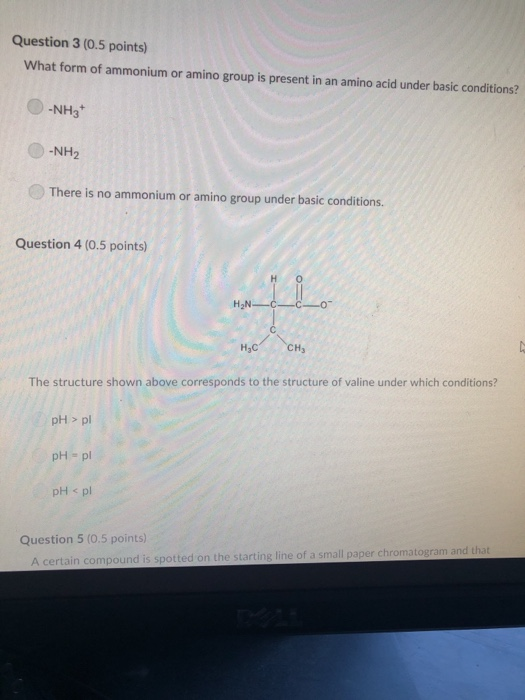 Solved Question 1 (1 point) Which of the following amino | Chegg.com