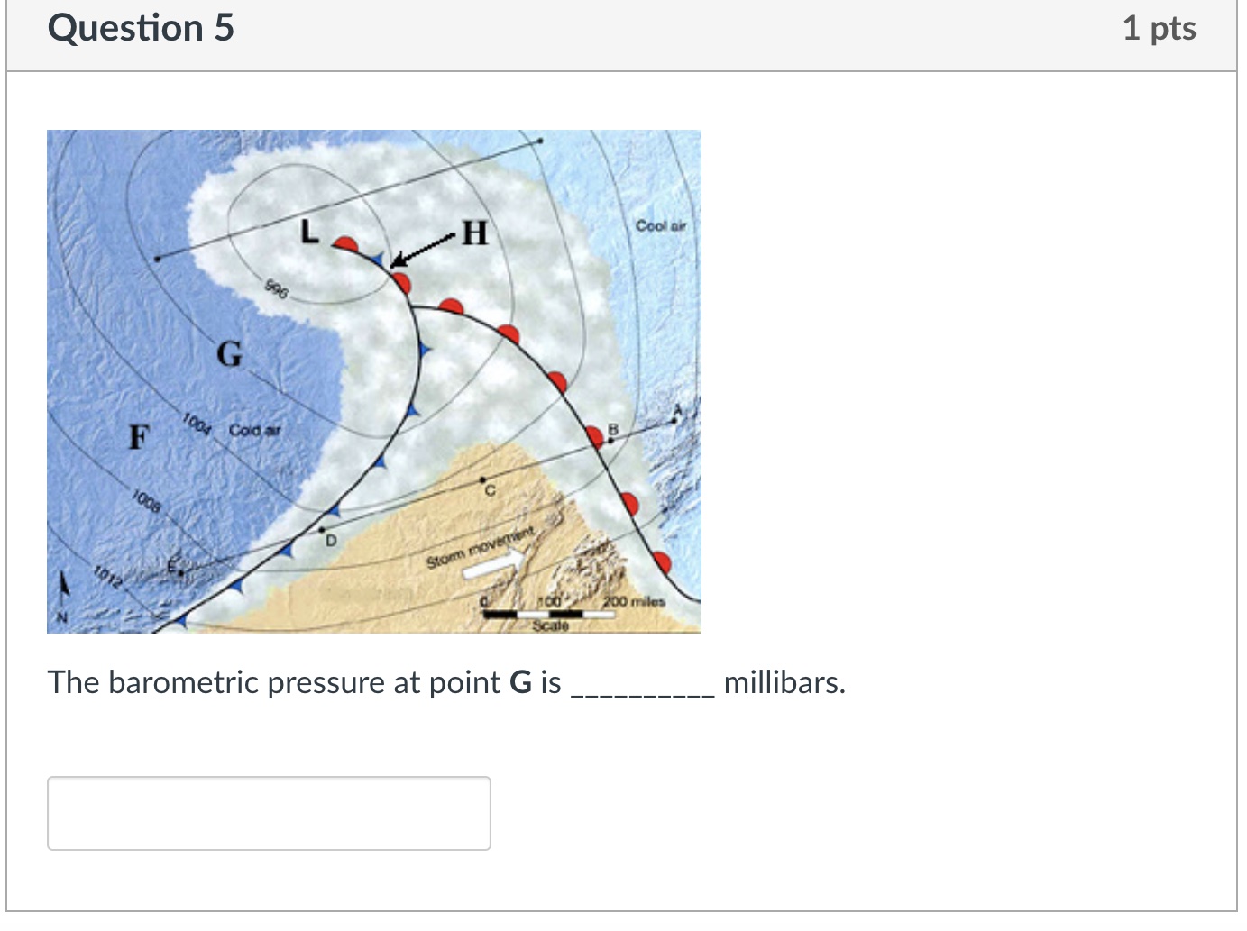 Solved Question 5 The barometric pressure at point G is
