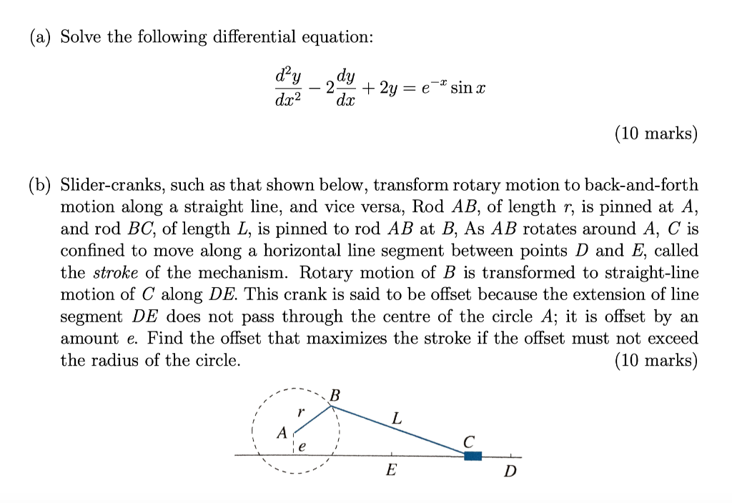 Solved (a) Solve the following differential equation: dy dy | Chegg.com