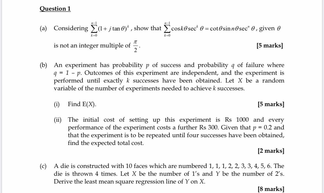 Question 1 21 1 K 0 K 0 A Considering Z 1 J Tan Chegg Com