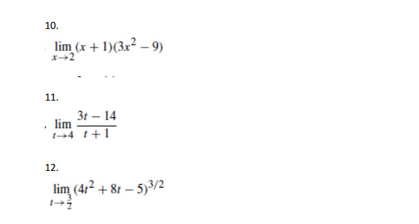 Solved Evaluate the limit using the basic limit laws for | Chegg.com
