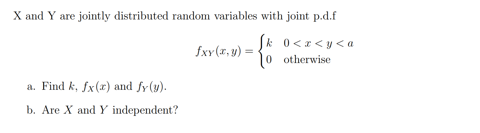 Solved X and Y are jointly distributed random variables with | Chegg.com