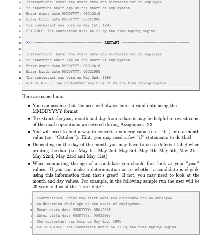 Solved 3. Birthday Analyzer Note: This program does not | Chegg.com