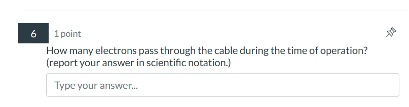 Solved 1 point How many electrons pass through the cable | Chegg.com
