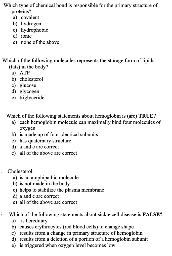 Solved Which type of chemical bond is responsible for the | Chegg.com