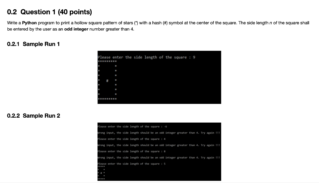 Solved 0.2 Question 1 (40 points) Write a Python program to | Chegg.com