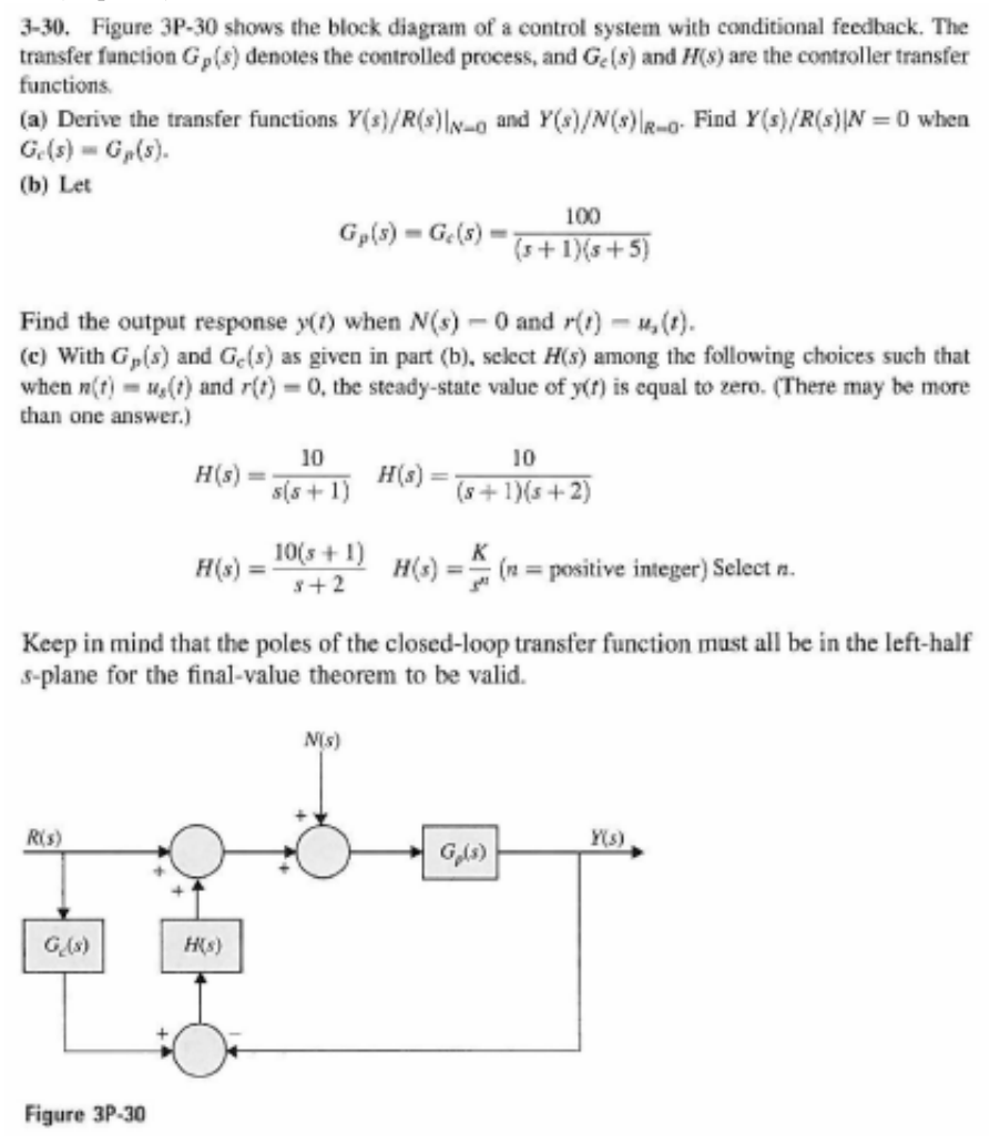Solved 3-30. Figure 3P-30 shows the block diagram of a | Chegg.com