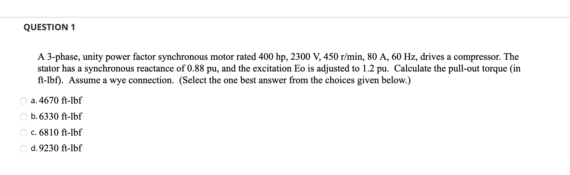 Solved QUESTION 1 A 3phase, unity power factor synchronous