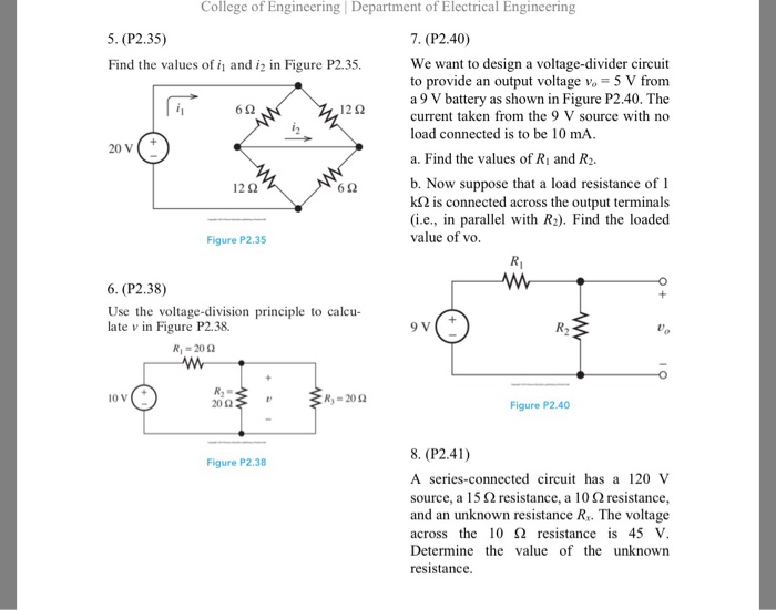 Solved College Of Engineering Department Of Electrical | Chegg.com