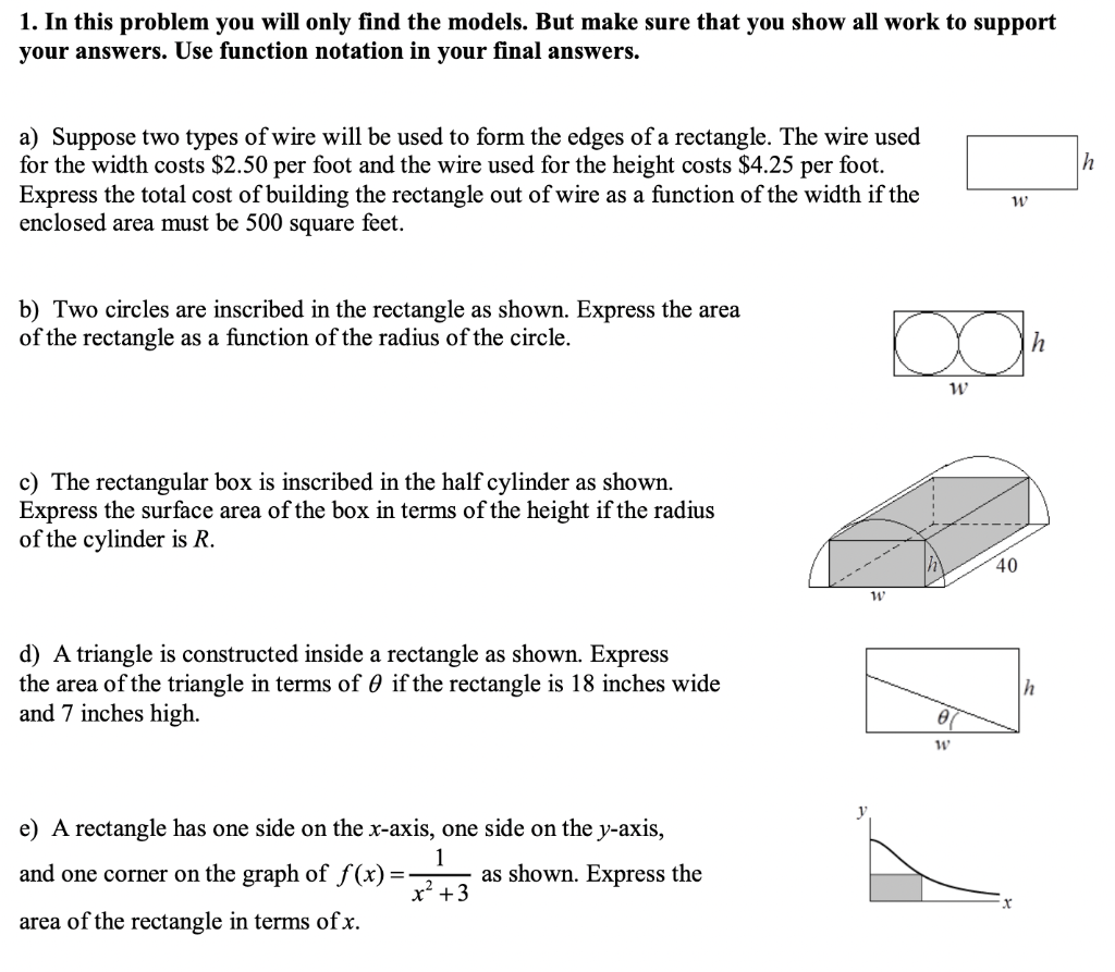 Solved 1. In This Problem You Will Only Find The Models. But | Chegg.com