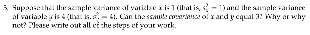 Solved 3. Suppose that the sample variance of variable x is | Chegg.com