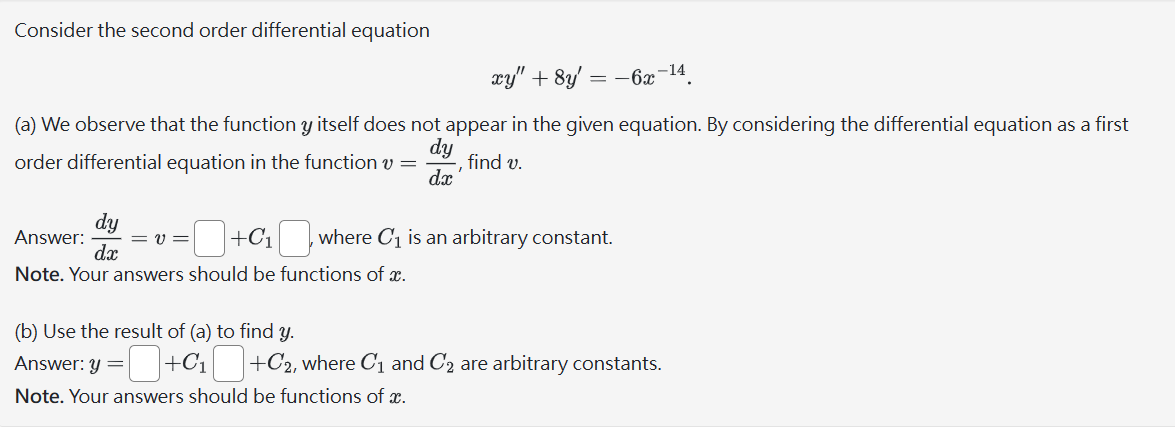 Solved Consider the second order differential equation | Chegg.com