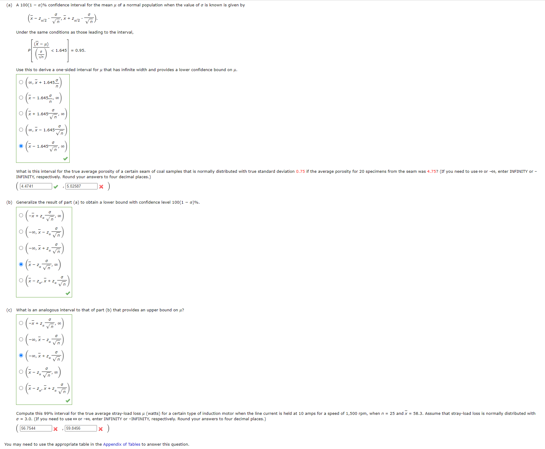 Solved A 100 1 𝛼 Confidence Interval For The Mean M O Chegg Com