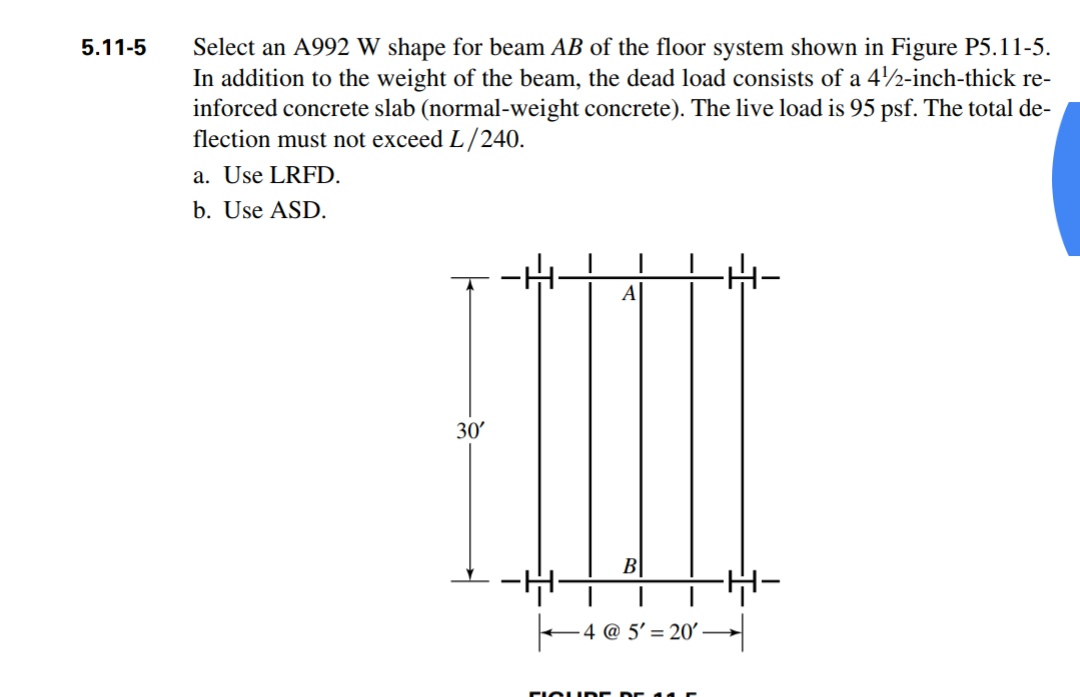 Solved Select An A992 W Shape For Beam AB Of The Floor | Chegg.com