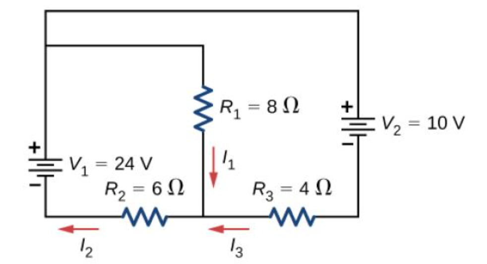 Solved In the figure, determine the currents in each of the | Chegg.com