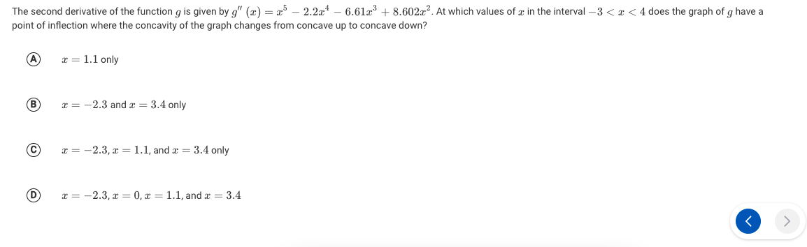Solved The second derivative of the function g is given by | Chegg.com