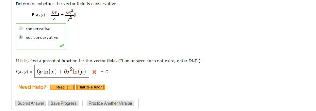 Solved Determine Whether The Vector Field Is Conservative. O | Chegg.com