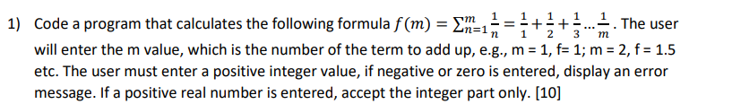 Solved Code a program that calculates the following formula | Chegg.com