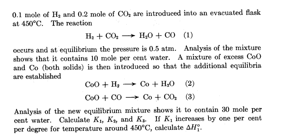 Solved 0.1 mole of H2 and 0.2 mole of CO2 are introduced | Chegg.com