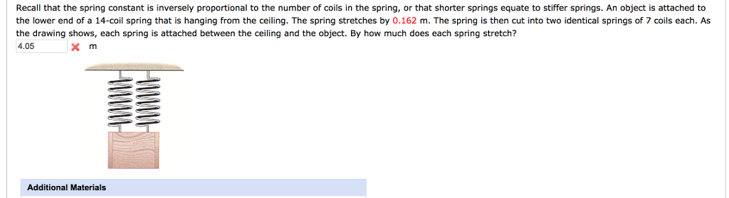 Solved Recall that the spring constant is inversely | Chegg.com