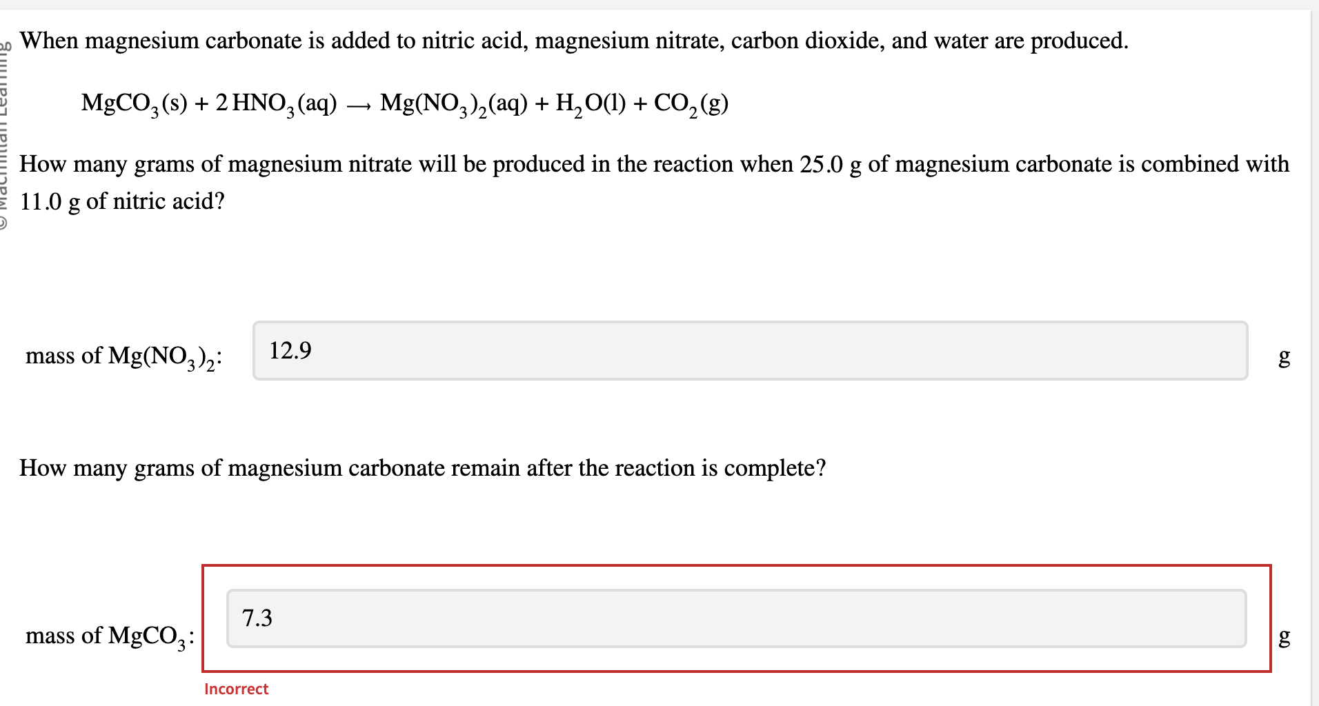 Solved When magnesium carbonate is added to nitric acid,