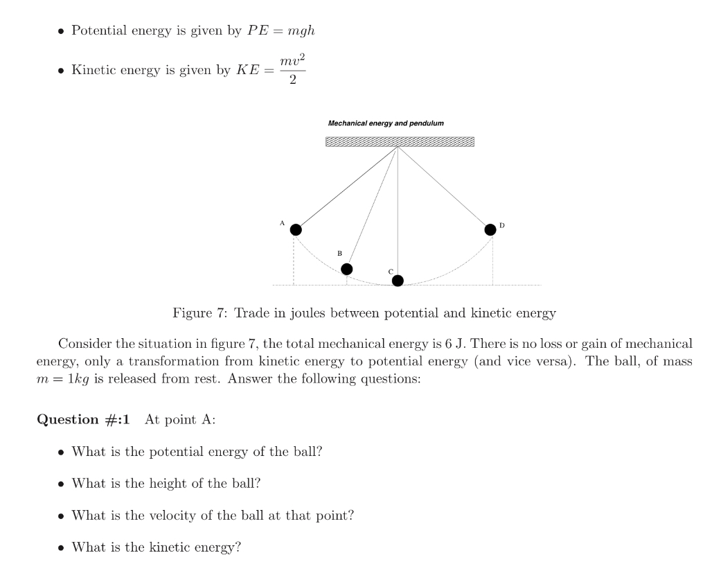 Solved Potential energy is given by PE=mgh