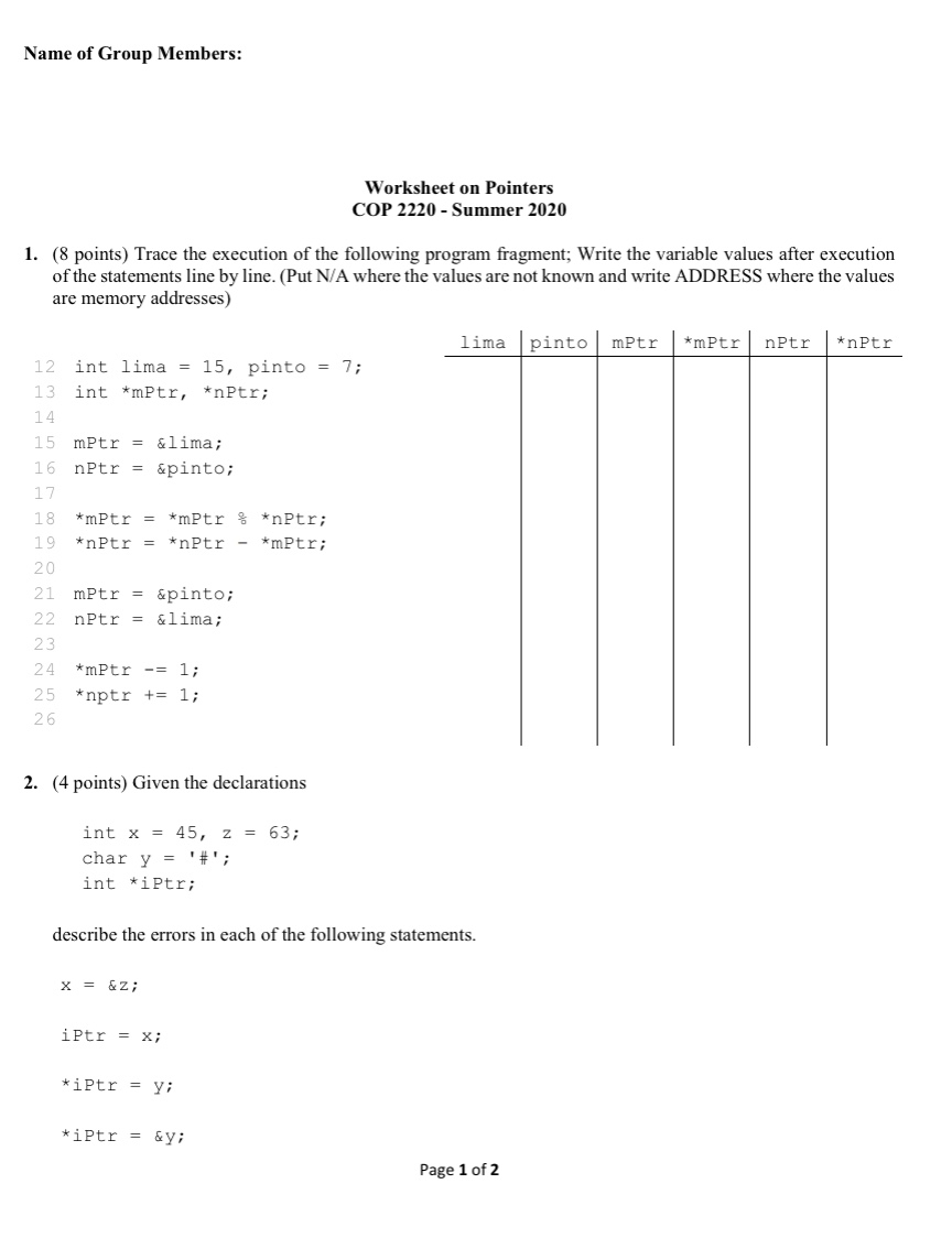 Solved A few pieces are missing from the following program