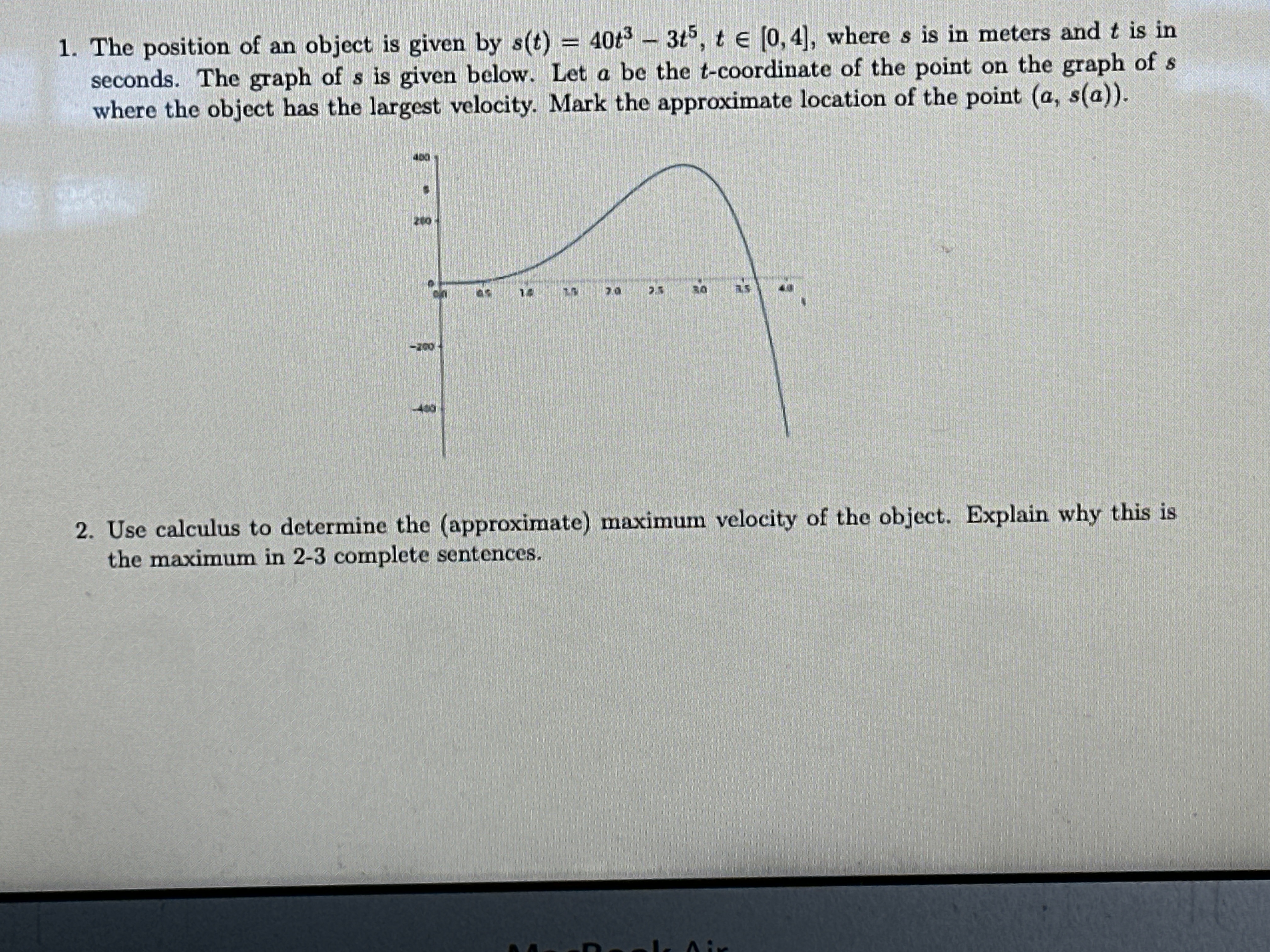 Solved The position of an object is given by | Chegg.com