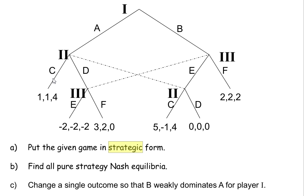 Solved Game Theory: Put The Given Game In Strategic Form, | Chegg.com