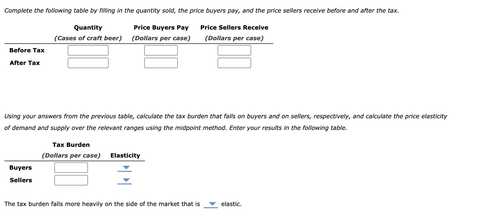 Solved Using your answers from the previous table, calculate | Chegg.com