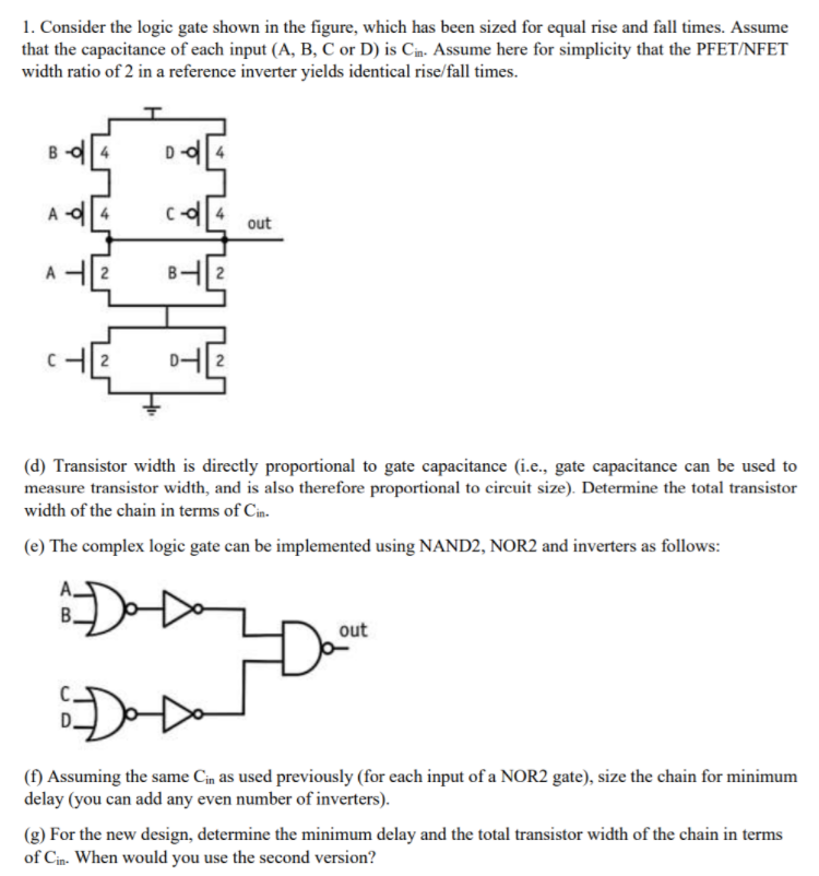 Solved 1. Consider The Logic Gate Shown In The Figure, Which | Chegg.com