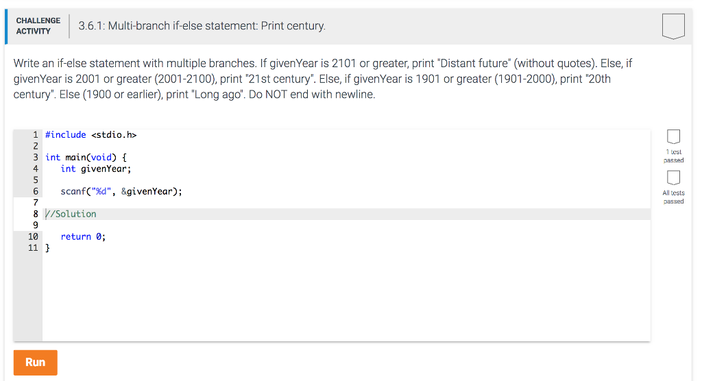 Solved: CHALLENGE 3.6.1: Multi-branch If-else Statement: P... | Chegg.com