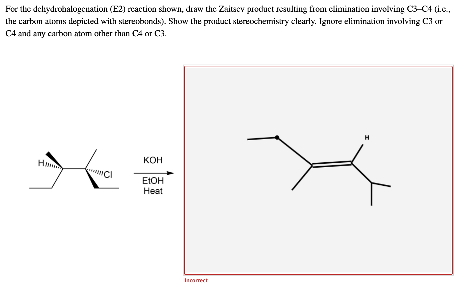 Solved For the dehydrohalogenation (E2) reaction shown, draw