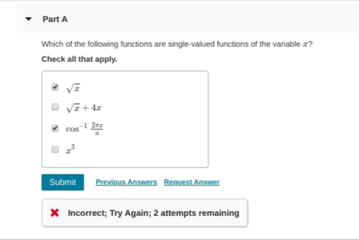 Solved Part A Which of the following functions are | Chegg.com