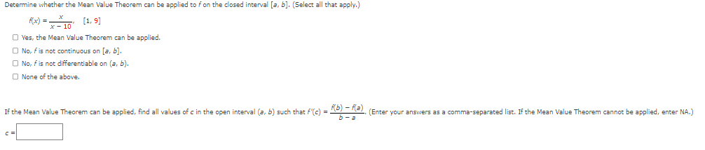 Solved Determine Whether The Mean Value Theorem Can Be | Chegg.com