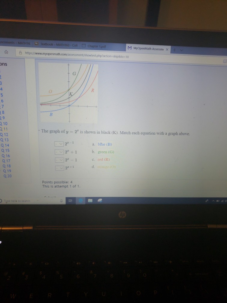 Solved MATH163-Coll Chapter 1po M MyOpenMath Assessm X 8 | Chegg.com