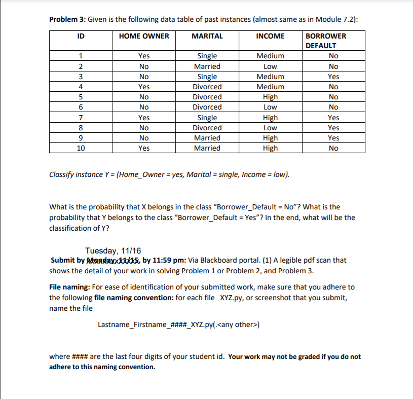 Solved 1 Problem 3: Given is the following data table of | Chegg.com