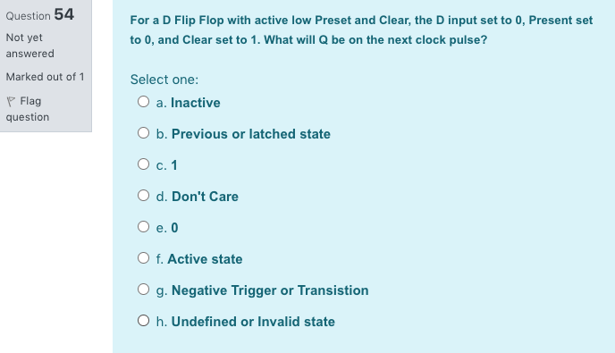 Solved MSB OUTPUT LSB Question 56 Not yet answered Marked | Chegg.com