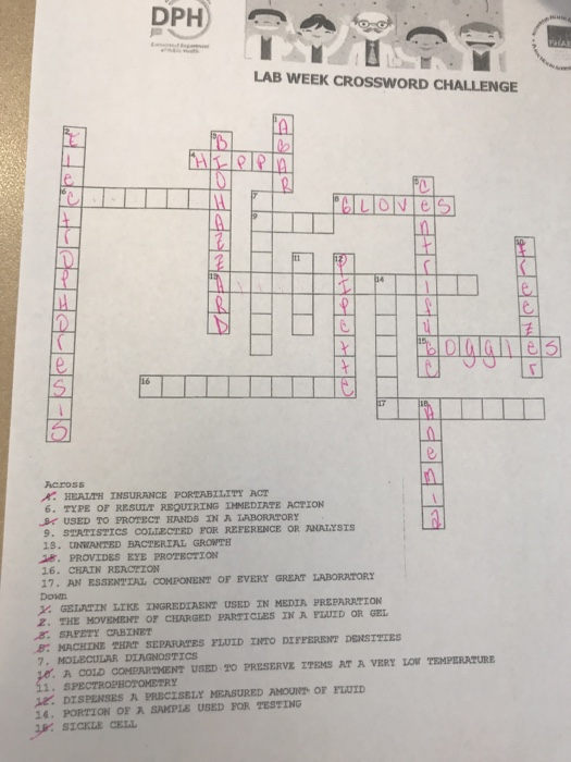 LAB WEEK CROSSWORD CHALLENGE AcrosS HEALTH INSURANCE | Chegg.com