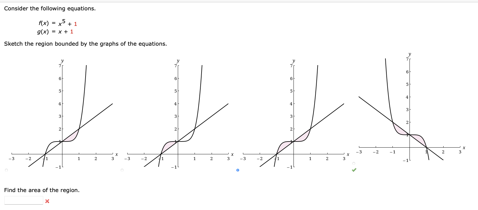 Solved Consider the following equations. x5 + 1 f(x) = g(x) | Chegg.com