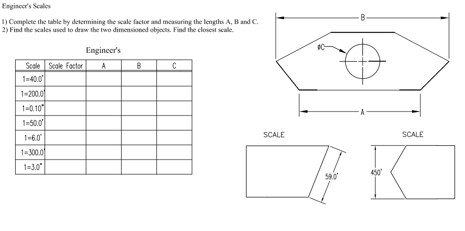 Engineer's Scales 1) Complete the table by | Chegg.com