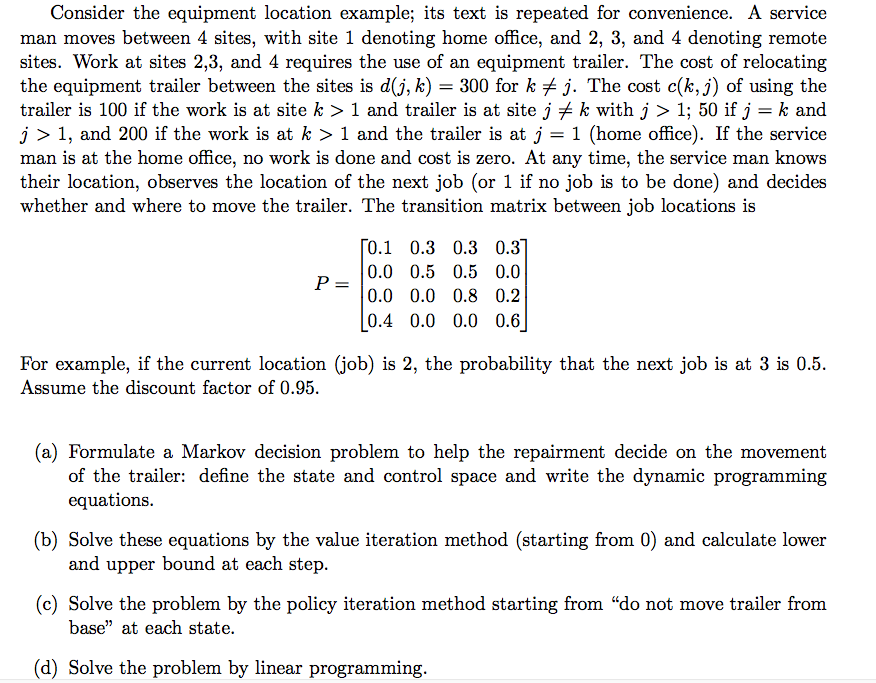 Consider The Equipment Location Example Its Text Is Chegg Com